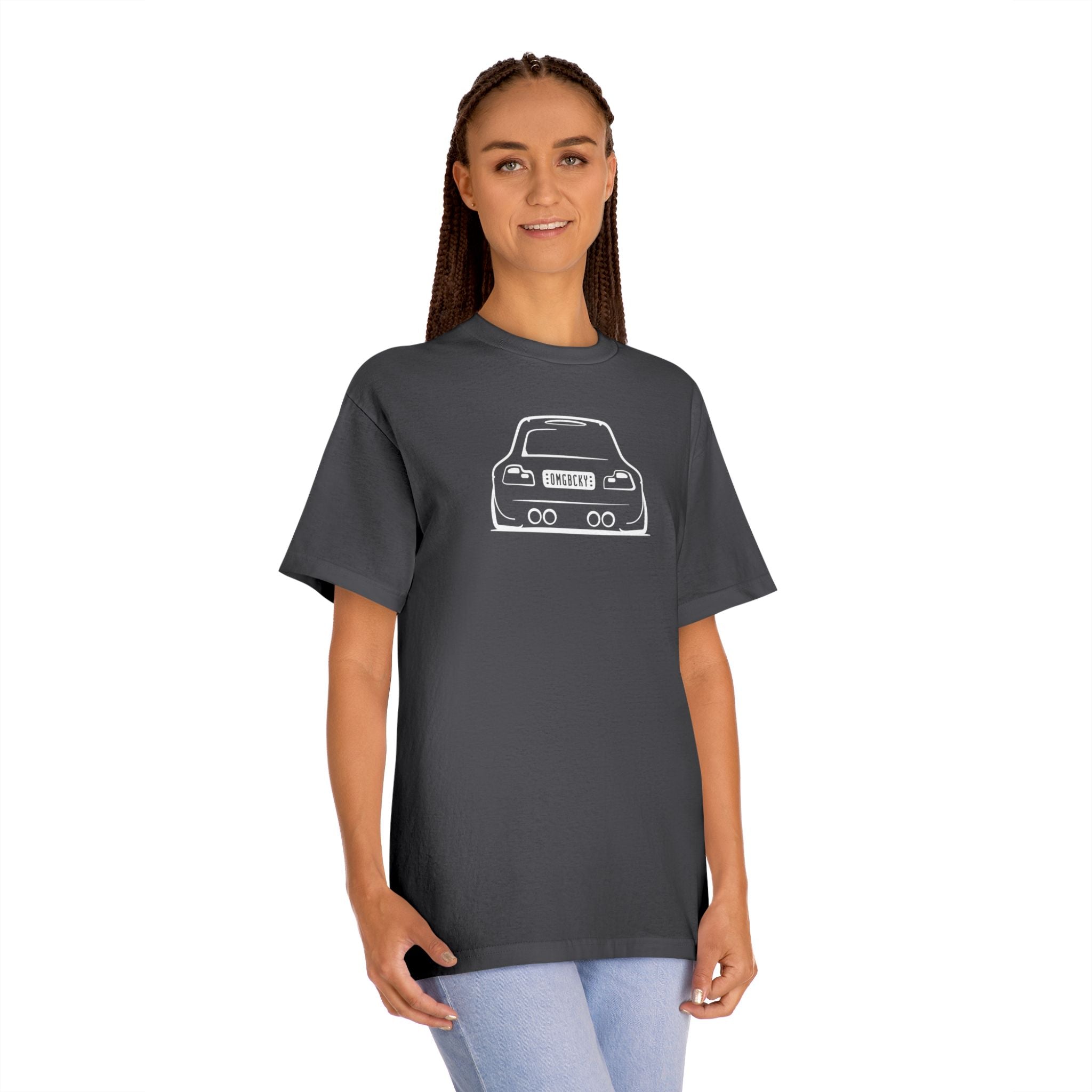 OMGBCKY White Coupe Silhouette Tee - Unisex American Apparel Classic T-Shirt