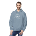 OMGBCKY White Coupe Silhouette Hoodie - Unisex Gildan Classic Softstyle Fleece Drawstring Hoodie
