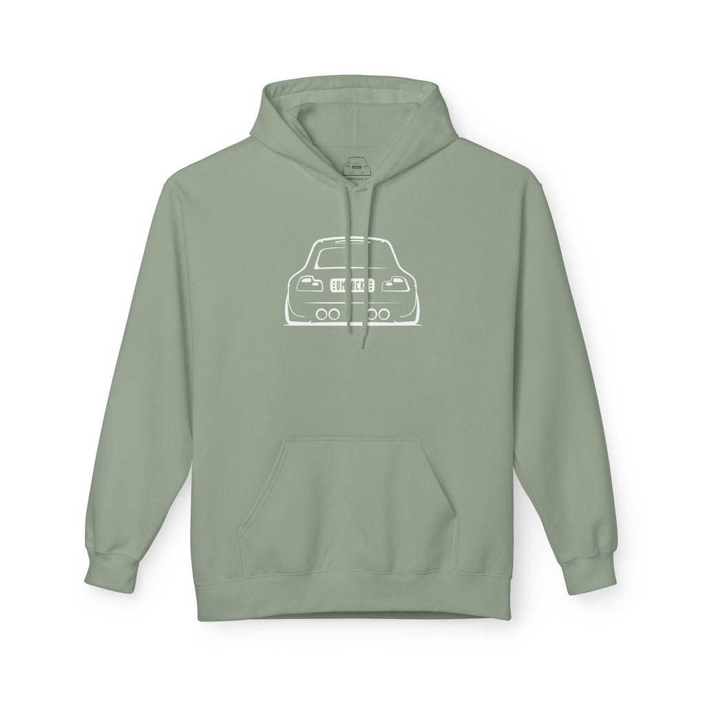 OMGBCKY White Coupe Silhouette Hoodie - Unisex Gildan Classic Softstyle Fleece Drawstring Hoodie