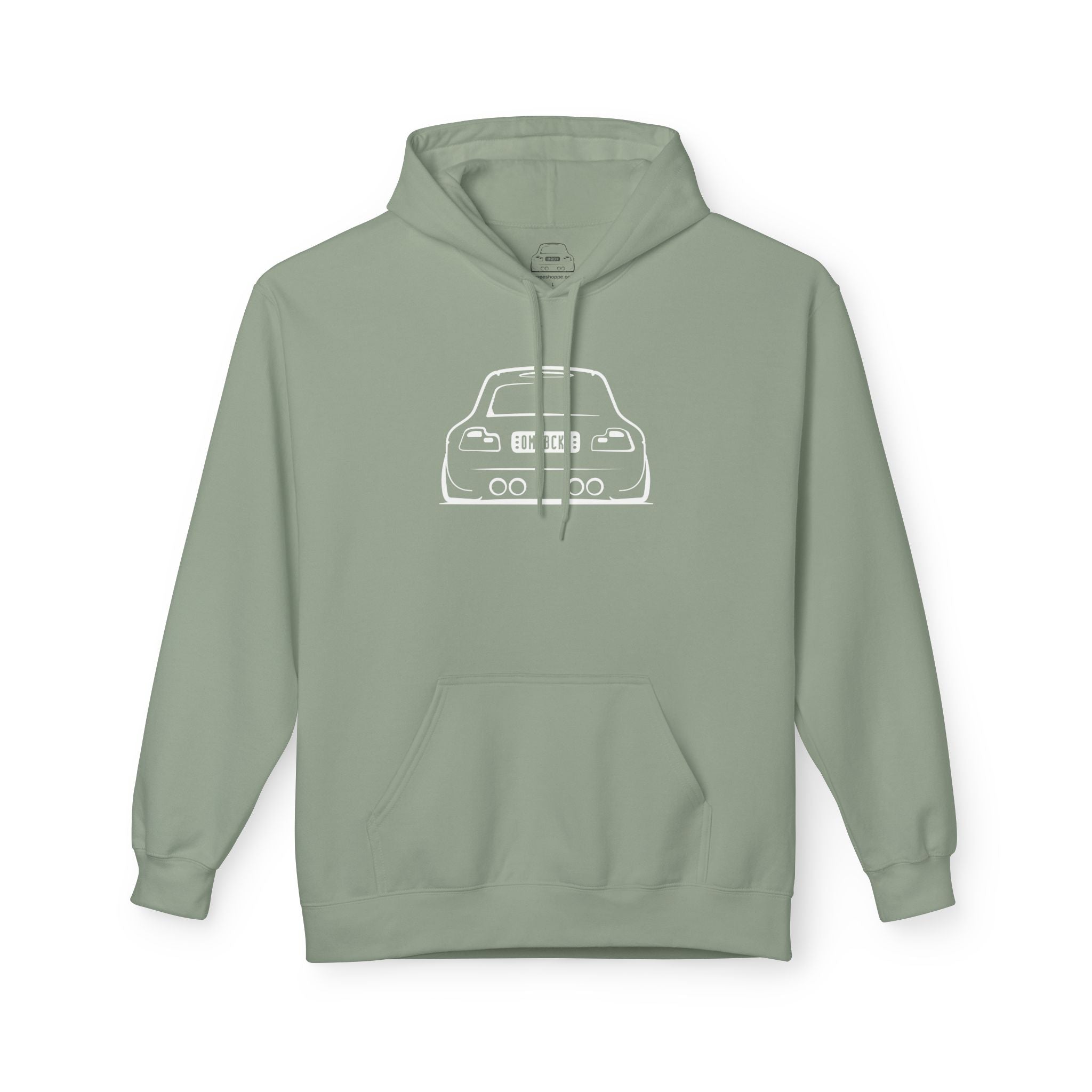 OMGBCKY White Coupe Silhouette Hoodie - Unisex Gildan Classic Softstyle Fleece Drawstring Hoodie