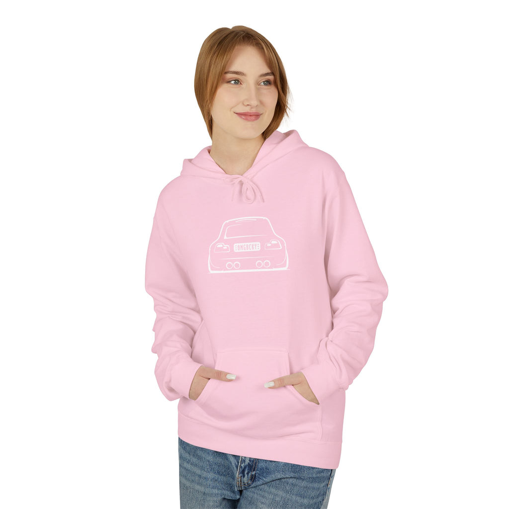 OMGBCKY White Coupe Silhouette Hoodie - Unisex Gildan Classic Softstyle Fleece Drawstring Hoodie