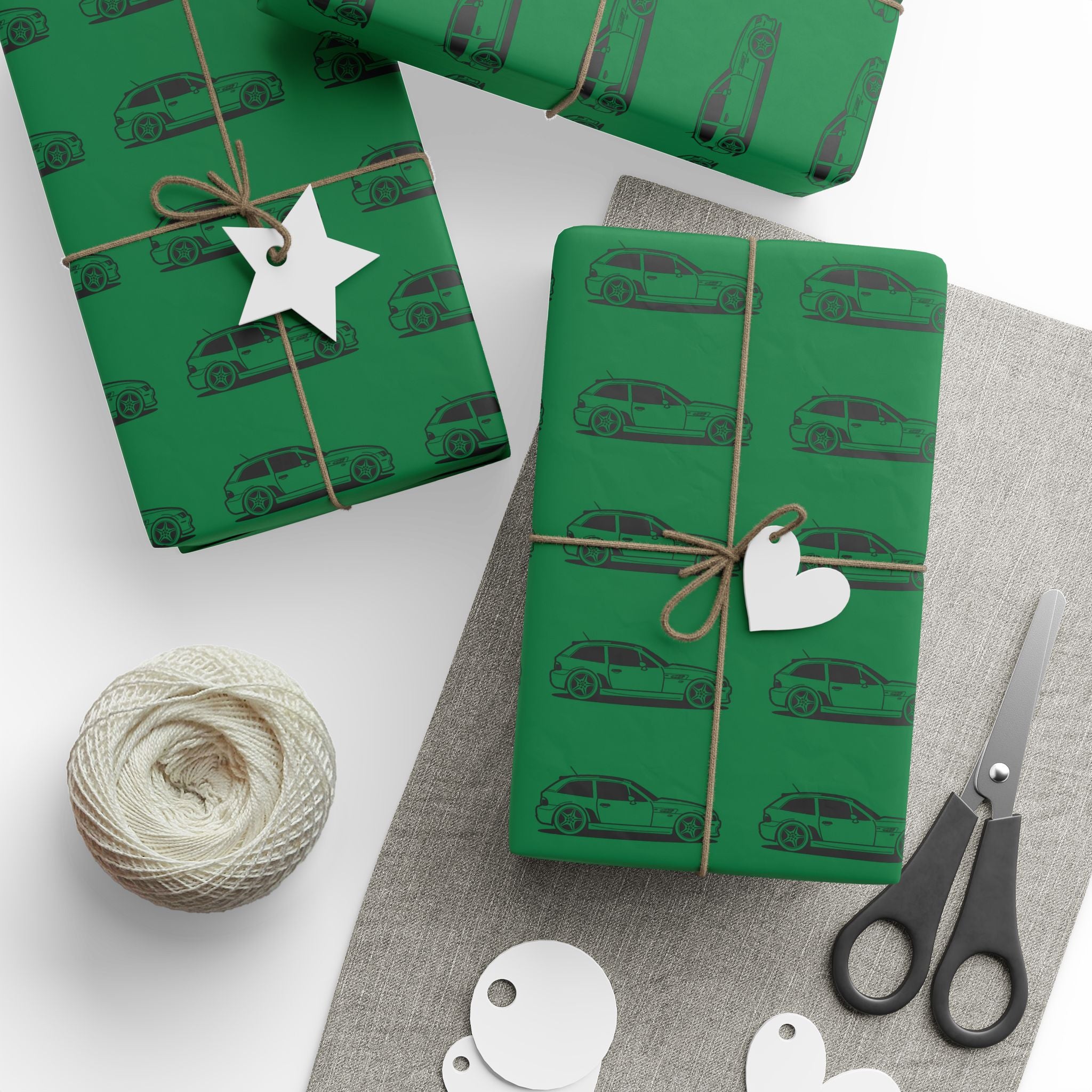 M Coupe Wrapping Paper | Green | Three Sizes | Glossy or Matte