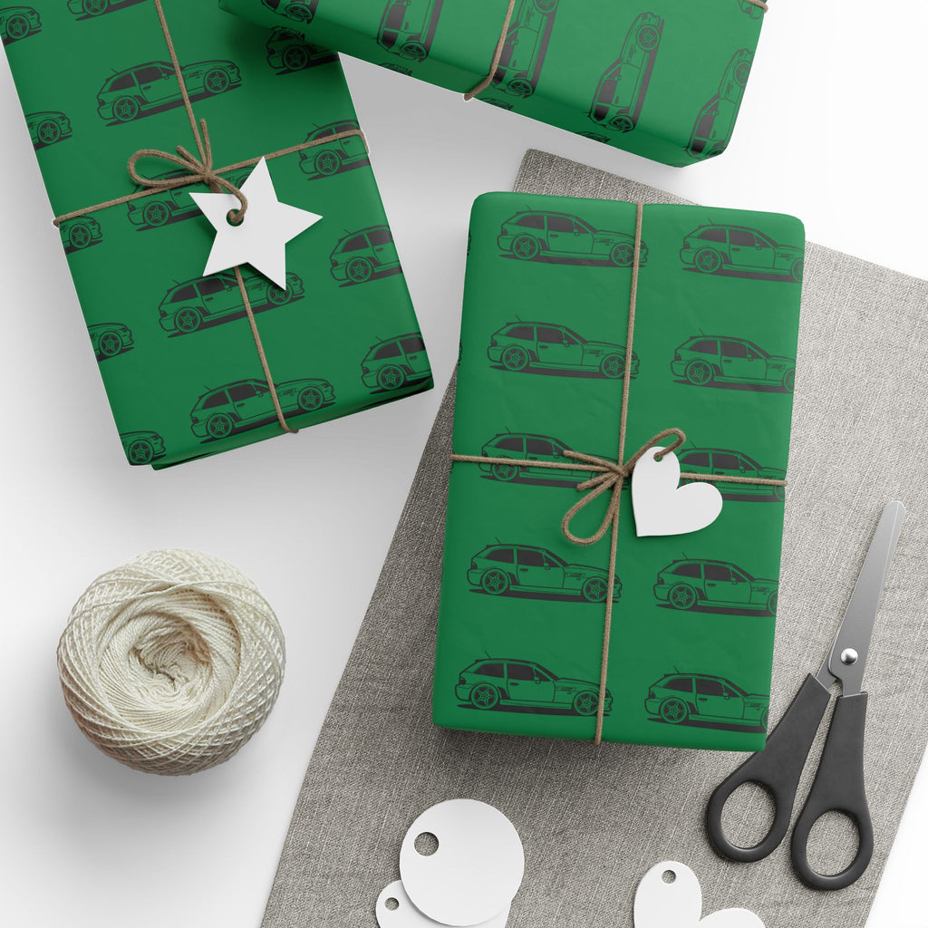 M Coupe Wrapping Paper | Green | Three Sizes | Glossy or Matte