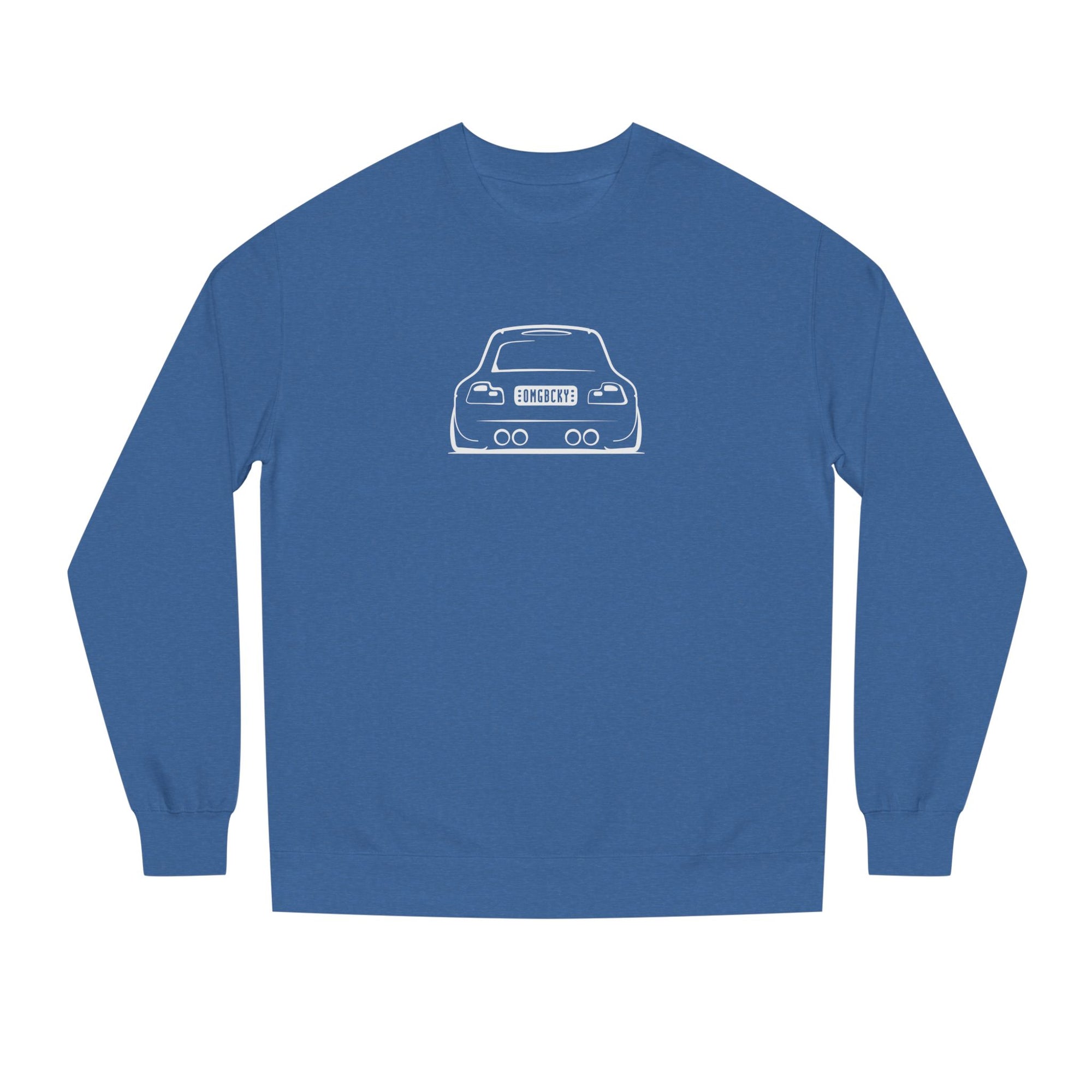 OMGBEKY White Coupe Silhouette Sweatshirt - Unisex Independent Trading Company Crew Neck Fleece Sweatshirt