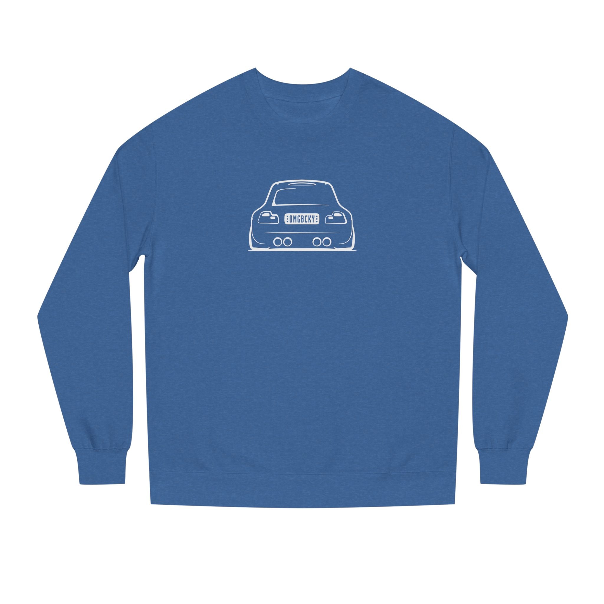 OMGBCKY White Coupe Silhouette Sweatshirt - Unisex Independent Trading Company Crew Neck Fleece Sweatshirt