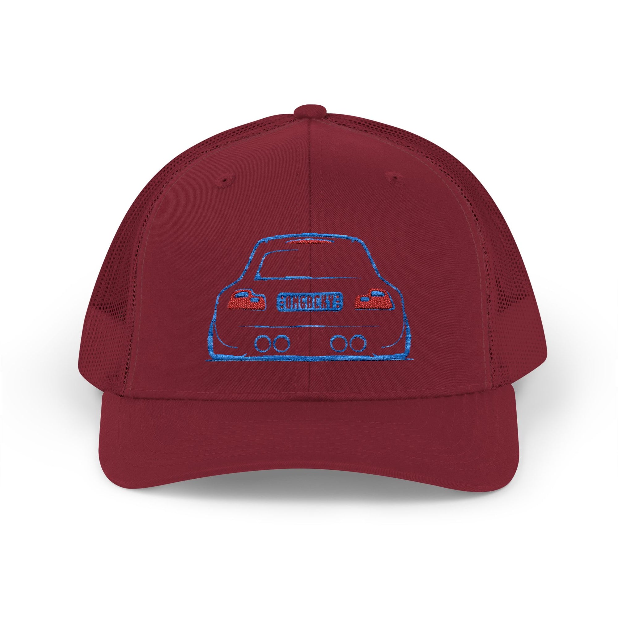 OMGBEKY Coupe Snapback Trucker Cap - Trucker Hat with Embroidered Car Design