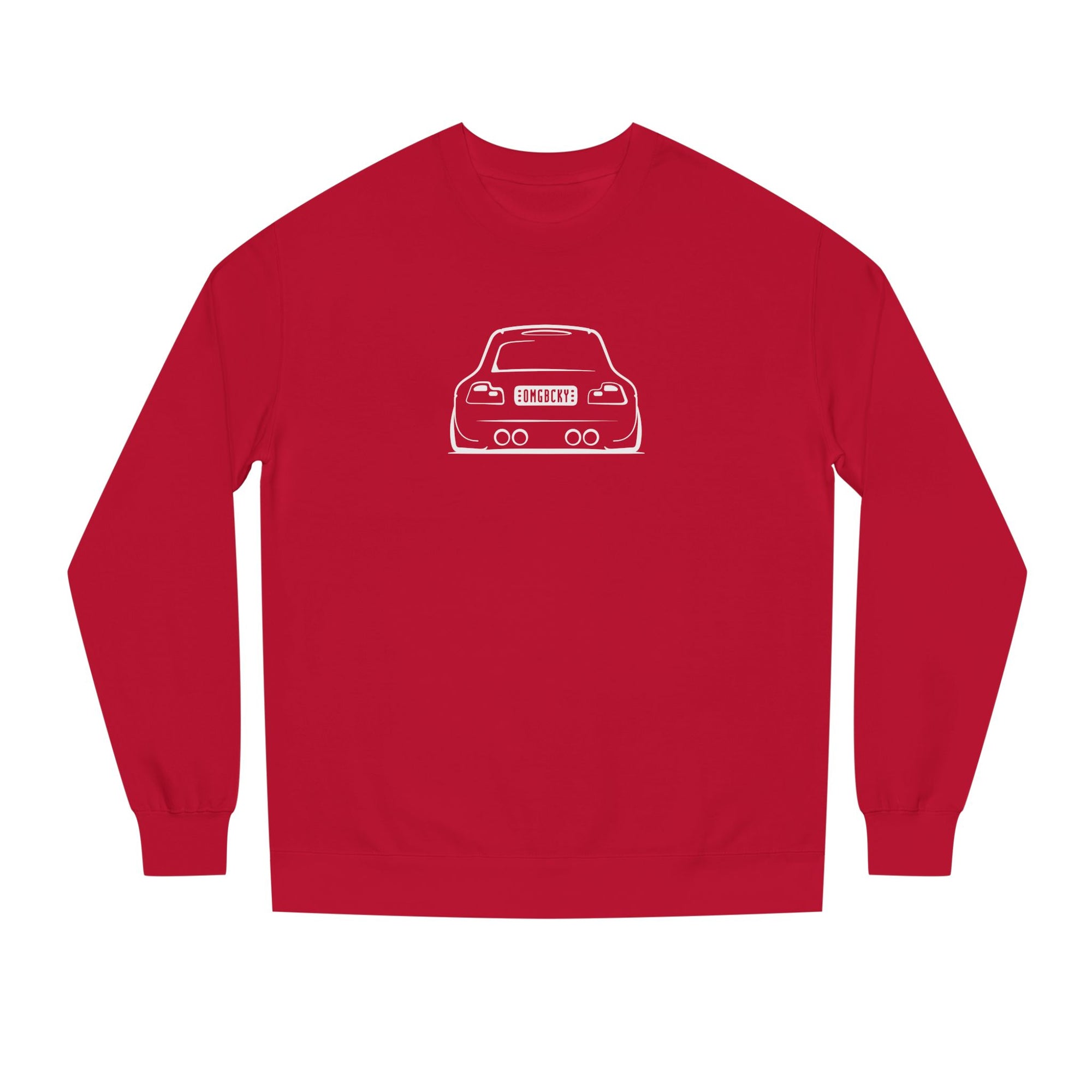 OMGBEKY White Coupe Silhouette Sweatshirt - Unisex Independent Trading Company Crew Neck Fleece Sweatshirt