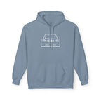 OMGBCKY White Coupe Silhouette Hoodie - Unisex Gildan Classic Softstyle Fleece Drawstring Hoodie