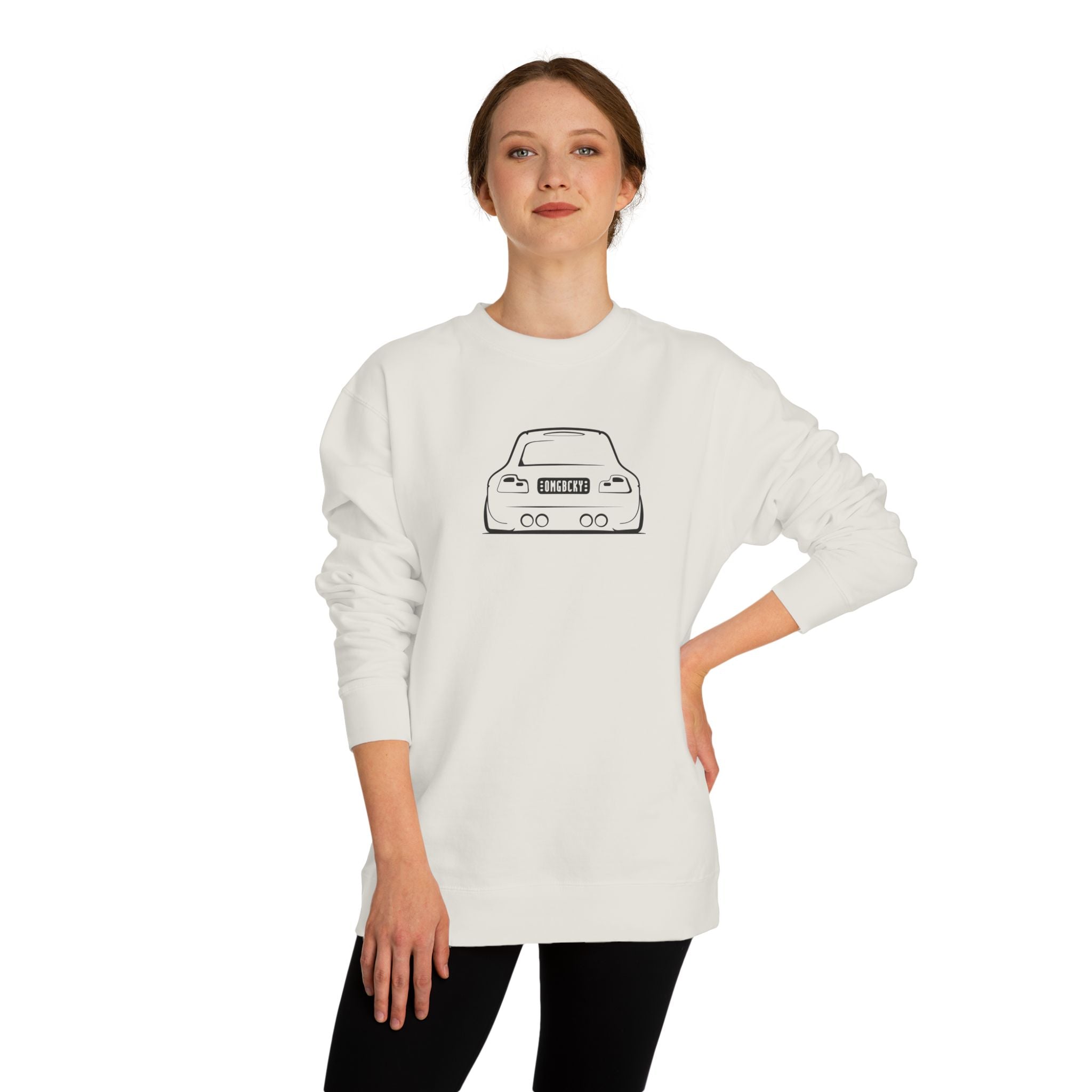 OMGBCKY Black Coupe Silhouette Sweatshirt - Unisex Independent Trading Company Crew Neck Fleece Sweatshirt