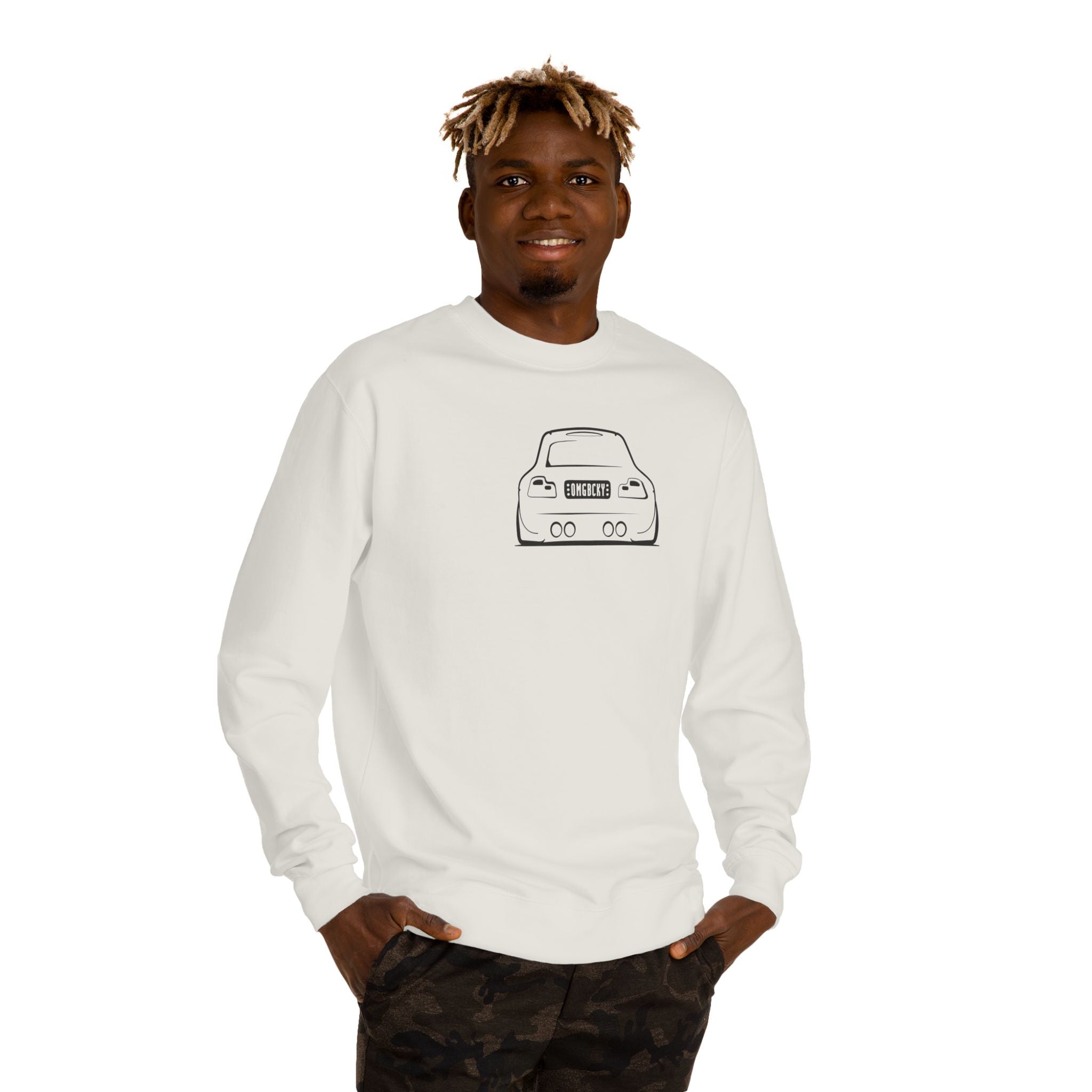OMGBCKY Black Coupe Silhouette Sweatshirt - Unisex Independent Trading Company Crew Neck Fleece Sweatshirt
