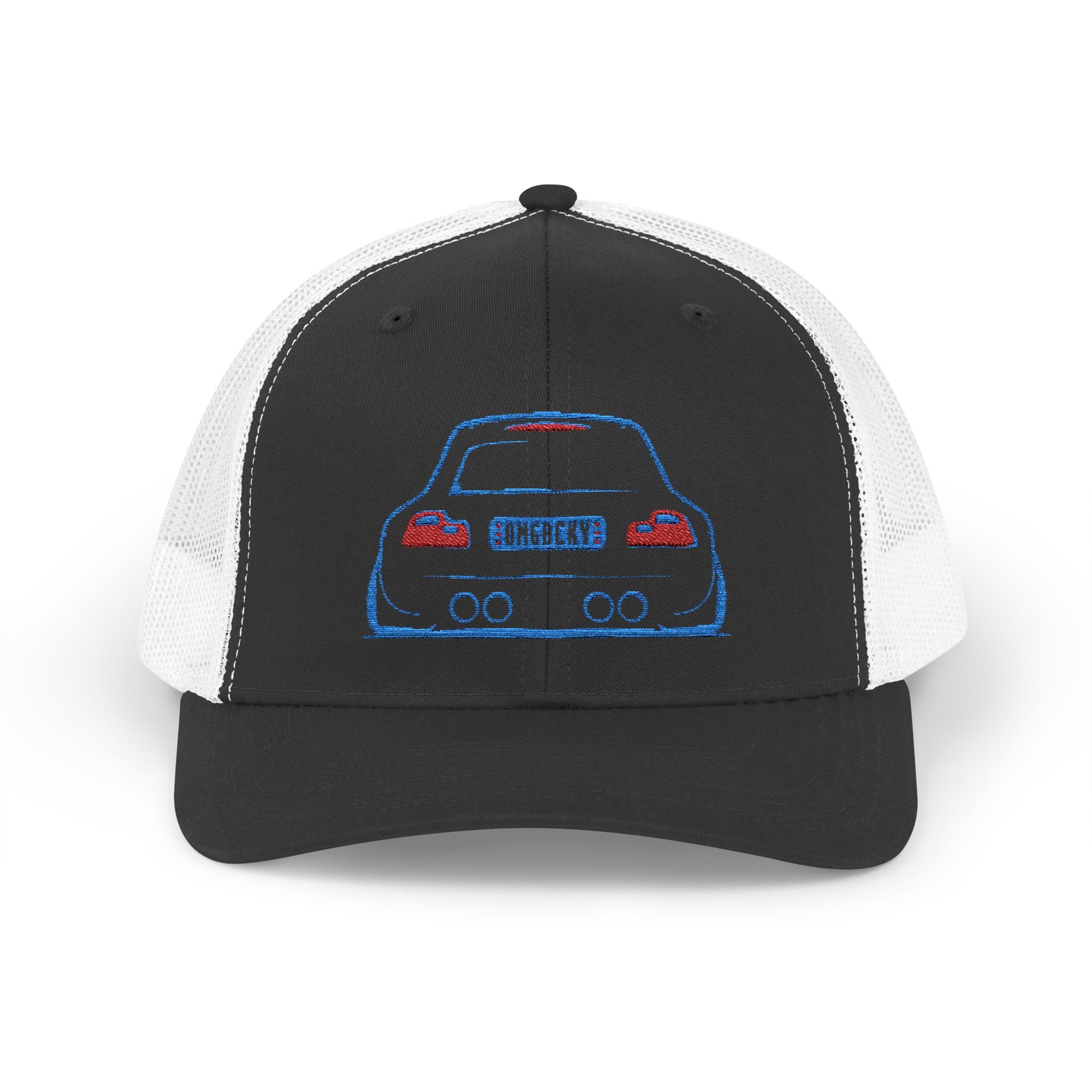 OMGBEKY Coupe Snapback Trucker Cap - Trucker Hat with Embroidered Car Design