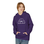OMGBCKY White Coupe Silhouette Hoodie - Unisex Gildan Classic Softstyle Fleece Drawstring Hoodie