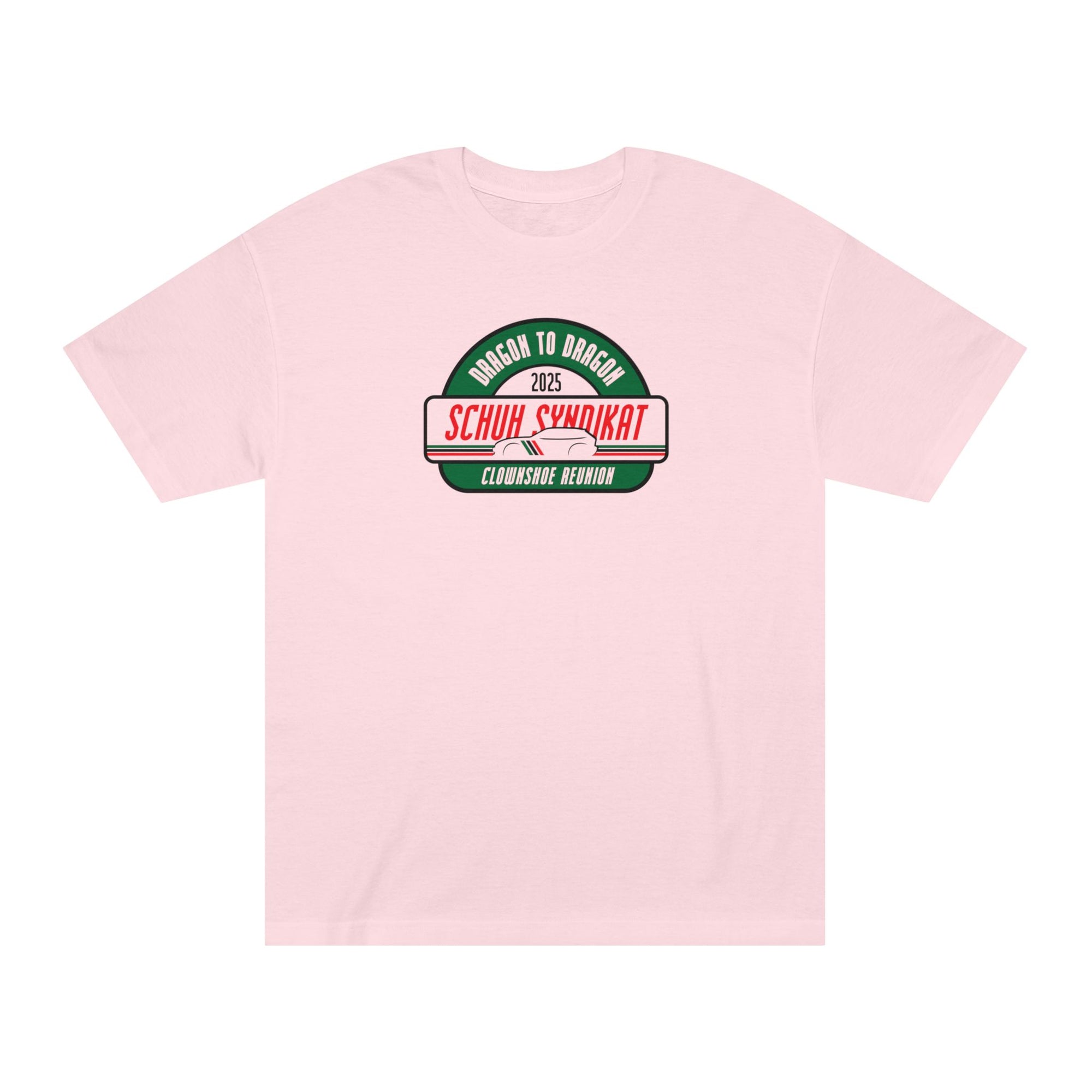 Schuh Syndikat Dragon to Dragon 2025 Clownshoe Reunion Tee - Unisex American Apparel Classic T-Shirt