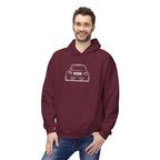 OMGBCKY White Coupe Silhouette Hoodie - Unisex Gildan Classic Softstyle Fleece Drawstring Hoodie