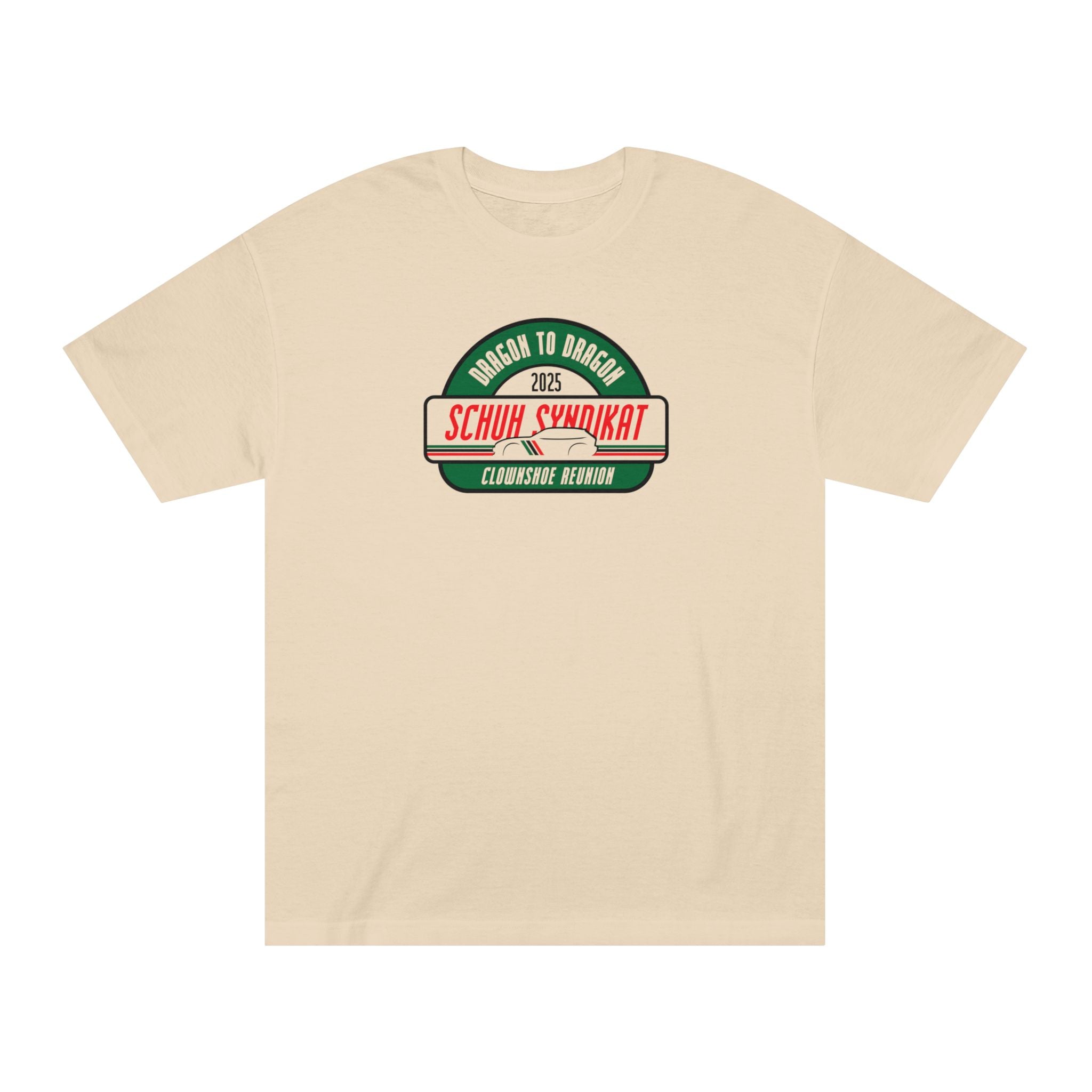 Schuh Syndikat Dragon to Dragon 2025 Clownshoe Reunion Tee - Unisex American Apparel Classic T-Shirt