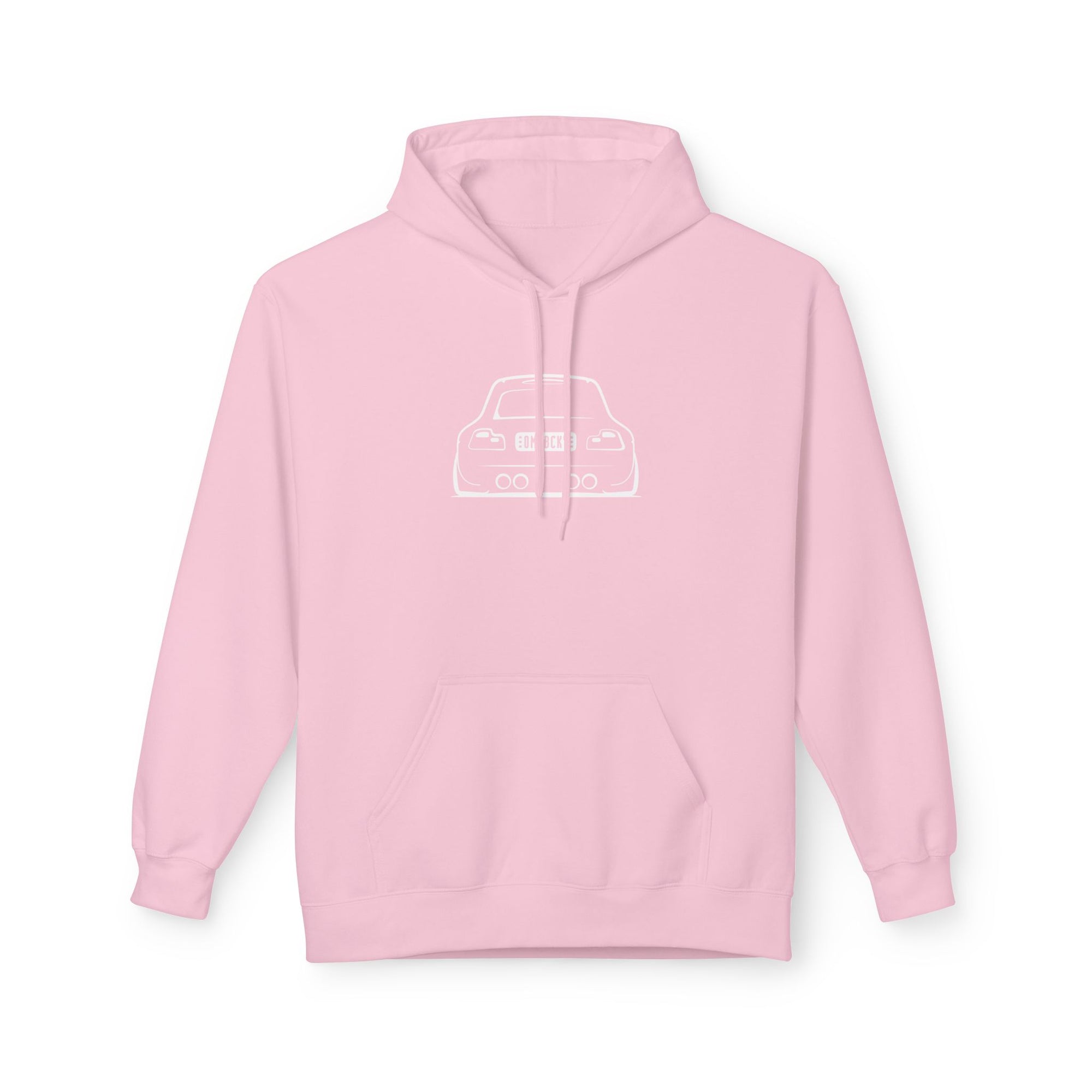 OMGBEKY White Coupe Silhouette Hoodie - Unisex Gildan Classic Softstyle Fleece Drawstring Hoodie